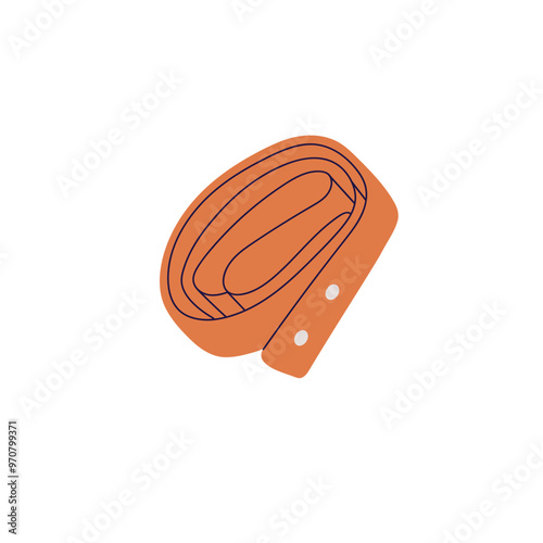 Medical tourniquet. Roll of rubber bandage to stop blood. Tool for first aid in accident, emergency, bleeding. Ambulance kit to save life. Flat isolated vector illustration on white background