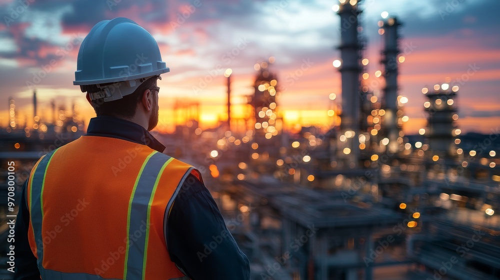 Blur background of worker overseeing a petrochemical plant at dusk. Picture of crane working in construction site. Industrial management and engineering concept. Design for industry-related. Spate. Blur background of worker overseeing a petrochemical plant at dusk. Picture of crane working in construction site. Industrial management and engineering concept. Design for industry-related. Spate.