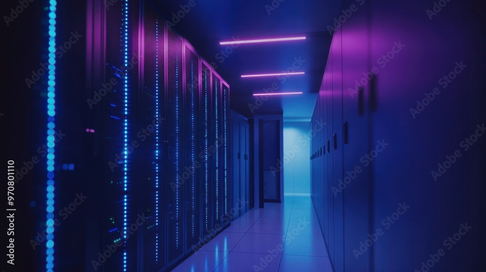 Fototapeta premium The Modern Data Center Interior