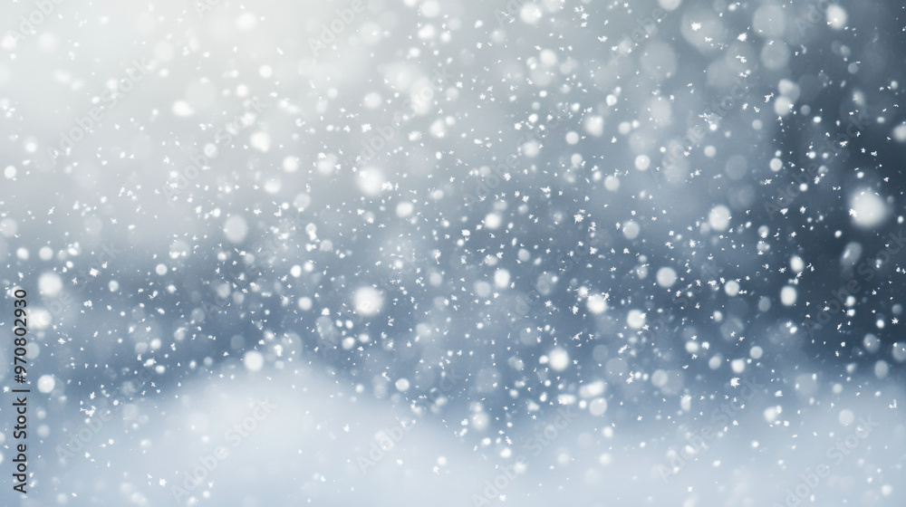 Falling Snowflakes on a Soft Gray Background Falling Snowflakes on a Soft Gray Background