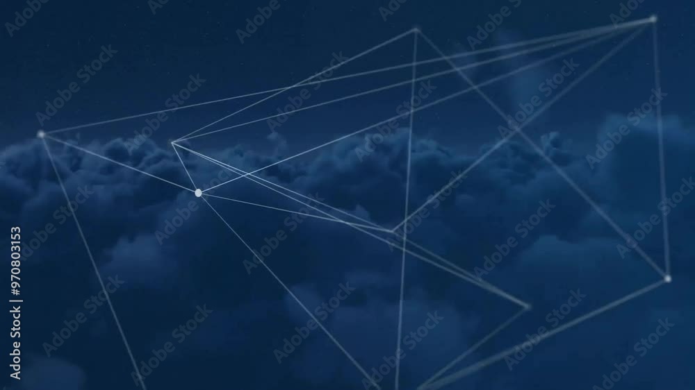 Animation of digital data processing over connections and clouds Animation of digital data processing over connections and clouds