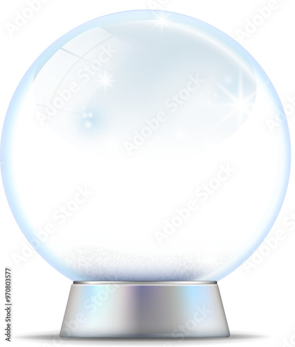 Glass Transparent Christmas snow globe	 photo