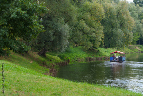 River transport along Gauja in Valmiera photo