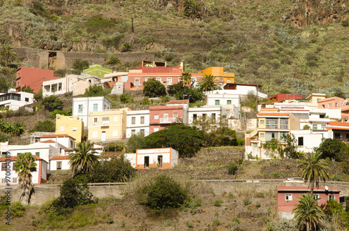 Houses in Vallehermoso. La Gomera. Canary Islands. Spain. photo