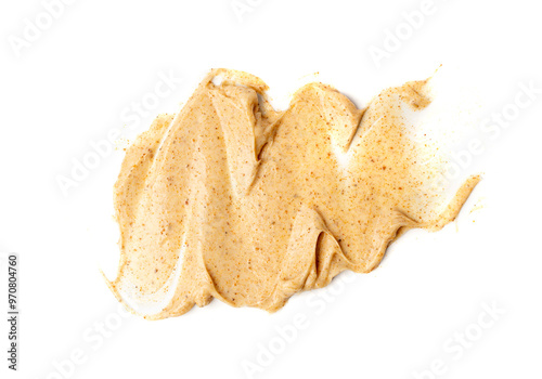Apricot Scrub Smear Isolated, Body Peeling Cream Sample, Organic Exfoliate Face Mask, Sugar Scrub Smear