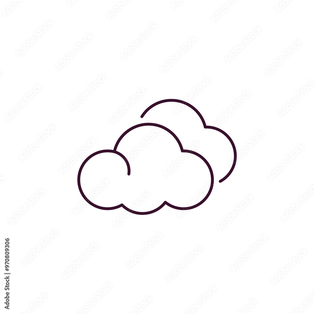 cirrus cumulus outline icon. Linear vector from weather concept. Thin line cirrus cumulus icon isolated on white background cirrus cumulus outline icon. Linear vector from weather concept. Thin line cirrus cumulus icon isolated on white background