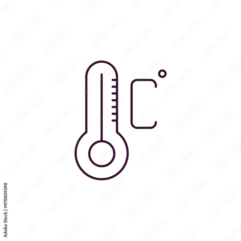 degree outline icon. Linear vector from weather concept. Thin line degree icon isolated on white background degree outline icon. Linear vector from weather concept. Thin line degree icon isolated on white background