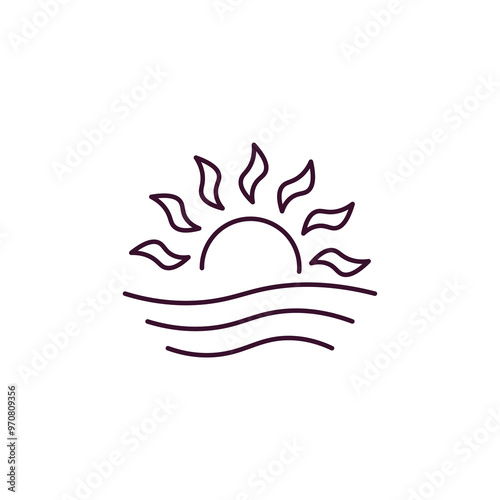 Free Download dawn outline icon. Linear vector from weather concept. Thin line dawn icon isolated on white background - GFXLoad