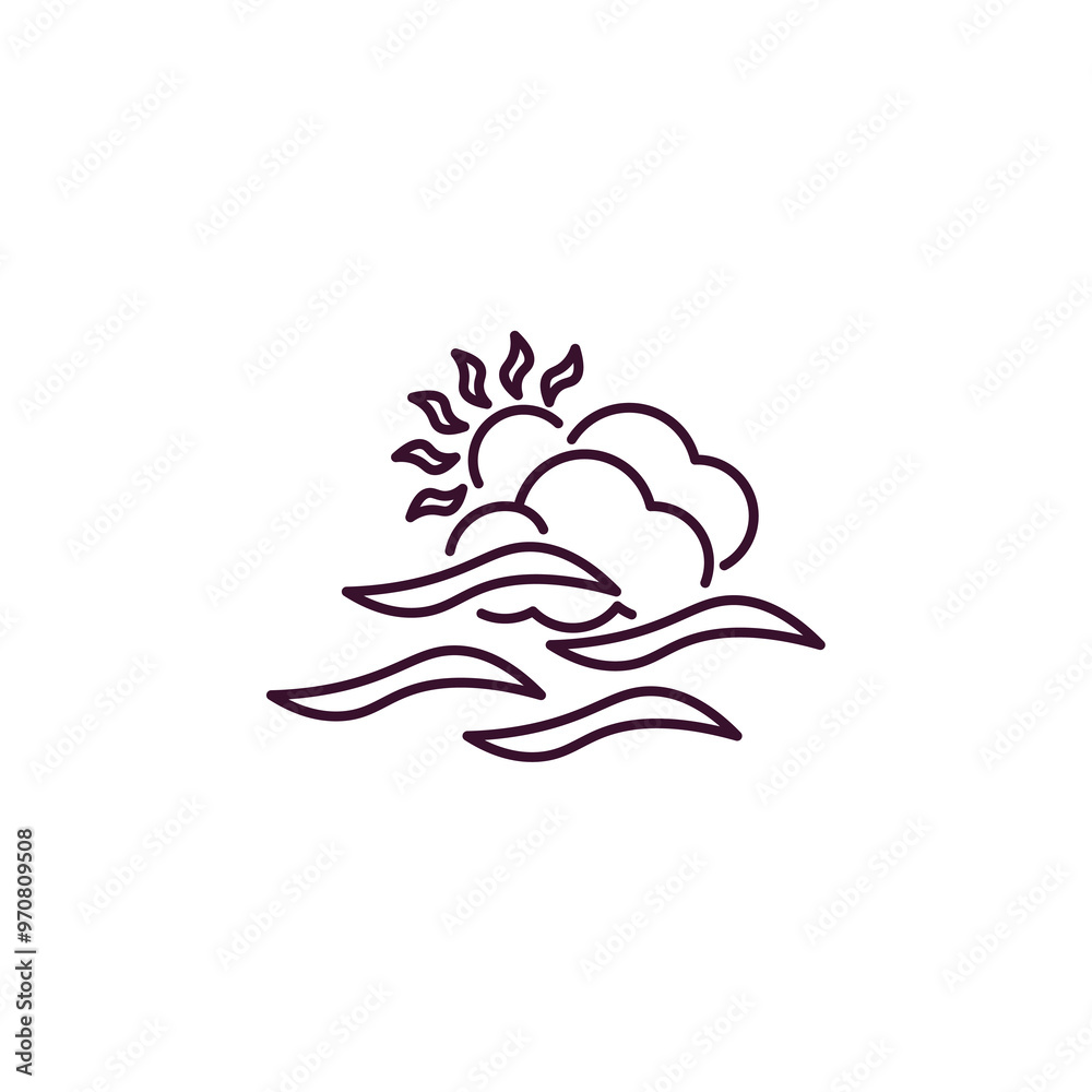 Obraz premium haze outline icon. Linear vector from weather concept. Thin line haze icon isolated on white background