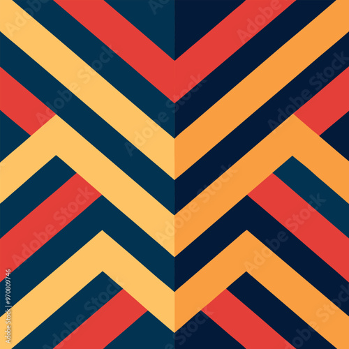 Angular Waveforms: Design of a pattern using sharp, angular lines that zigzag across the canvas