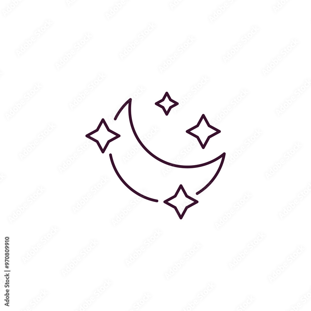 twilight outline icon. Linear vector from weather concept. Thin line twilight icon isolated on white background twilight outline icon. Linear vector from weather concept. Thin line twilight icon isolated on white background