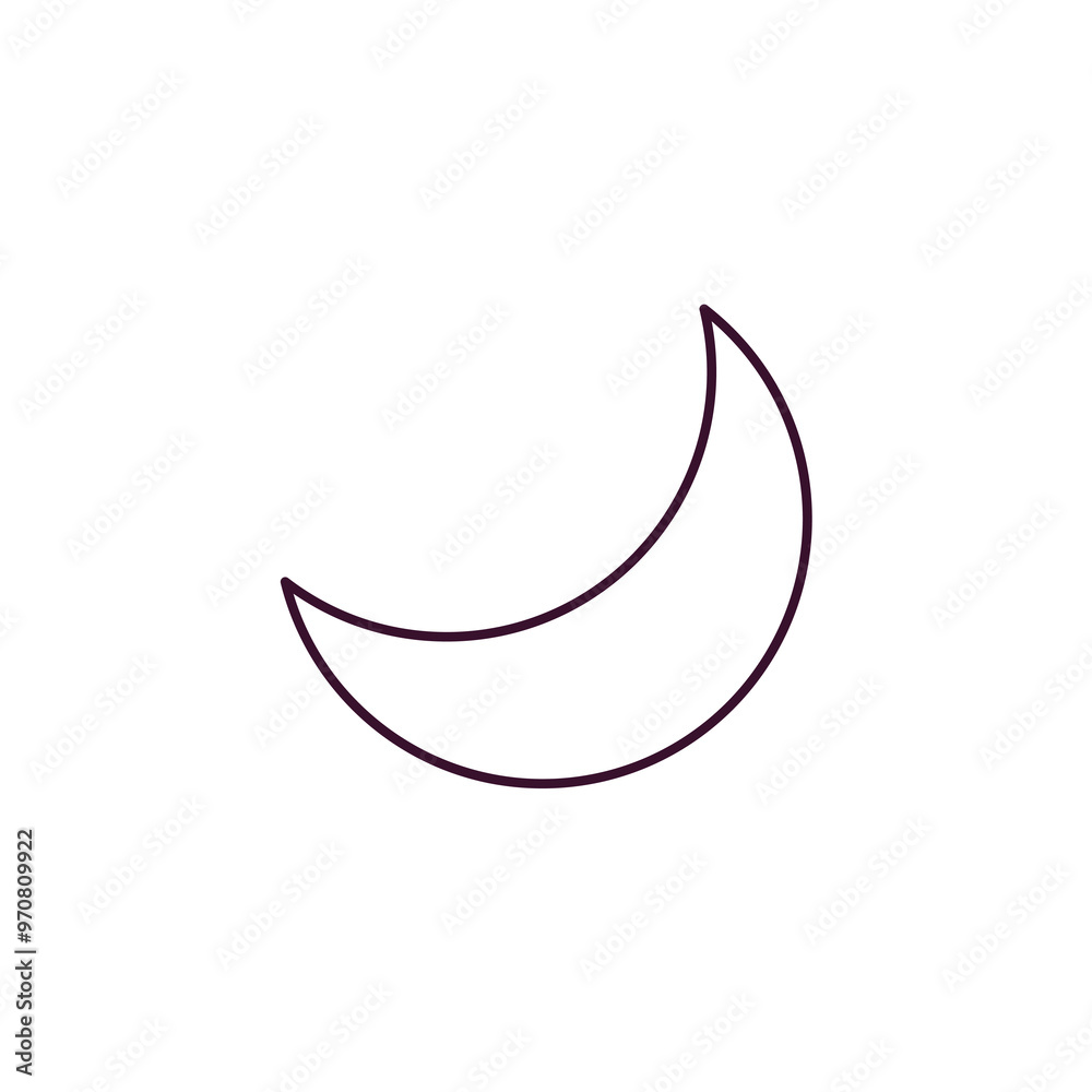 waxing moon outline icon. Linear vector from weather concept. Thin line waxing moon icon isolated on white background waxing moon outline icon. Linear vector from weather concept. Thin line waxing moon icon isolated on white background