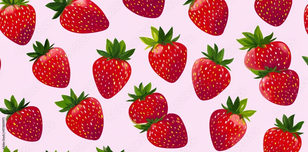 This cute summer background would look great on fabrics, decorative papers, textile prints for kids. This is a modern illustration of strawberries and flowers. This cute summer background would look great on fabrics, decorative papers, textile prints for kids. This is a modern illustration of strawberries and flowers.