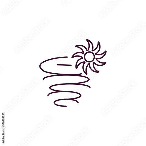 tropical cyclone outline icon. Linear vector from weather concept. Thin line tropical cyclone icon isolated on white background