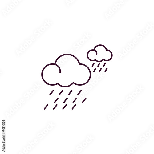 drizzle outline icon. Linear vector from weather concept. Thin line drizzle icon isolated on white background