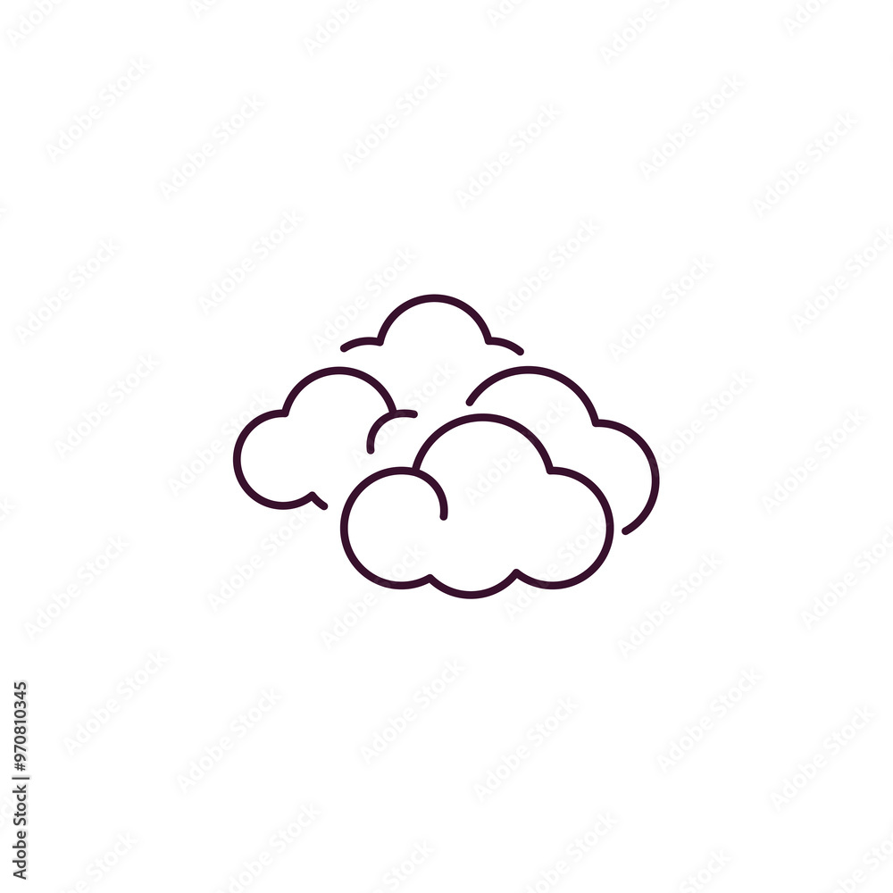 overcast outline icon. Linear vector from weather concept. Thin line overcast icon isolated on white background