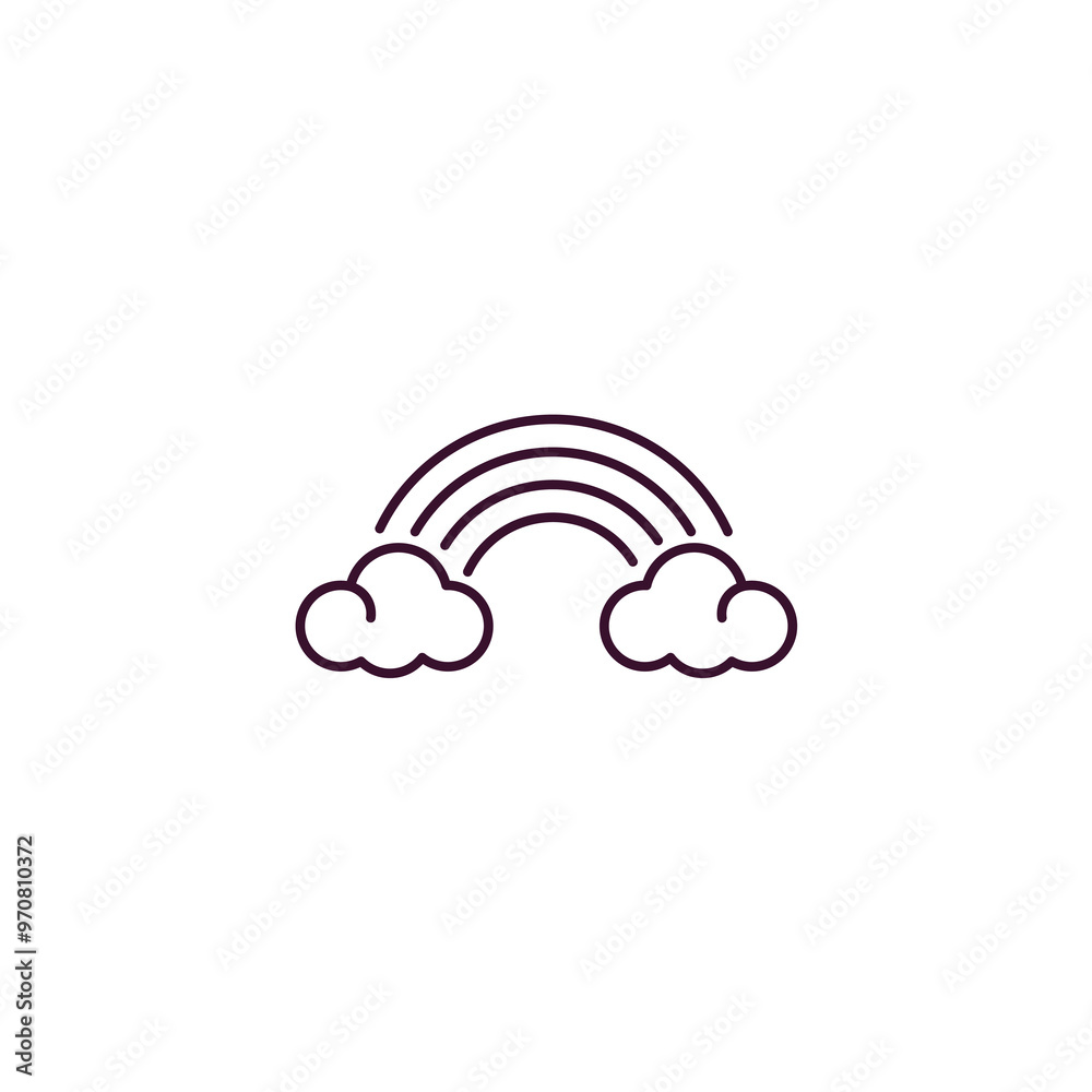 rainbow outline icon. Linear vector from weather concept. Thin line rainbow icon isolated on white background rainbow outline icon. Linear vector from weather concept. Thin line rainbow icon isolated on white background