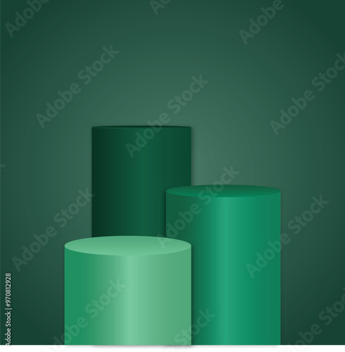 green podium background for product presentation vector illustration