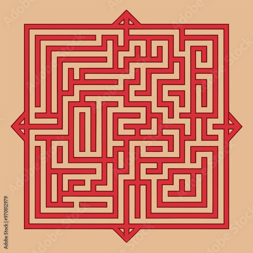 maze-like pattern using only half-squares, with each line forming a right angle