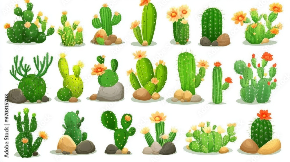 This image illustrates stetsonia, carnegia, selenicereus, and rhipsalidopsis flowers in conjunction with an opuntia or saguaro. This image illustrates stetsonia, carnegia, selenicereus, and rhipsalidopsis flowers in conjunction with an opuntia or saguaro.