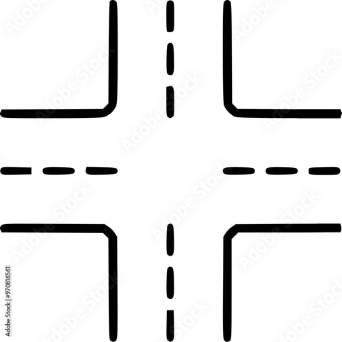Vektor Design Element Kreuzung - Verkehr und Navigation - Icon Symbol und Logo mit Linien