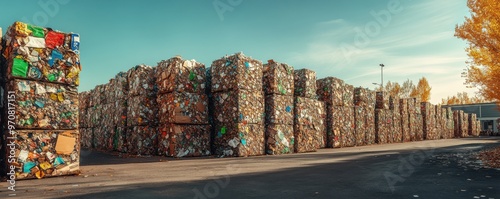 The concept of waste management and recycling photo