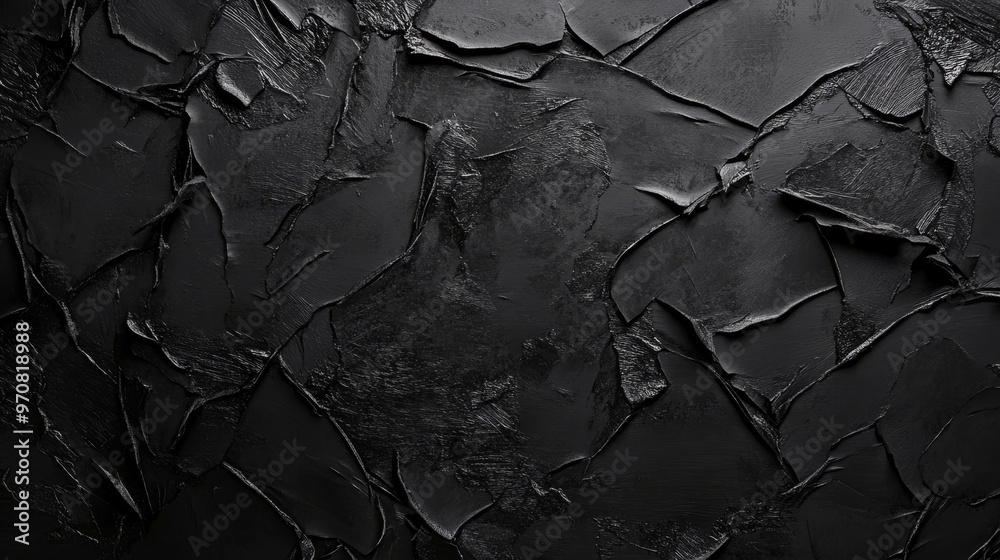 Abstract black background with textured elements, mysterious and artistic