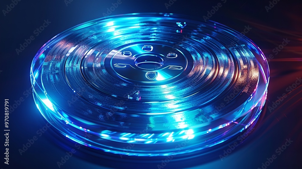 DVD CD Disc Isolated Blue Icon Illustration 8K Realistic DVD CD Disc Isolated Blue Icon Illustration 8K Realistic