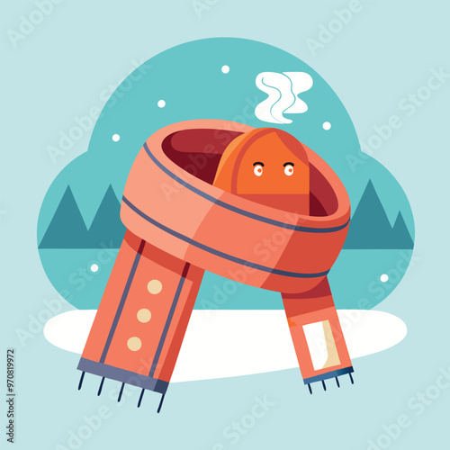 Adobe Illustrator Artwork Illustrate a stylish, adjustable heated scarf with built-in warming elements.