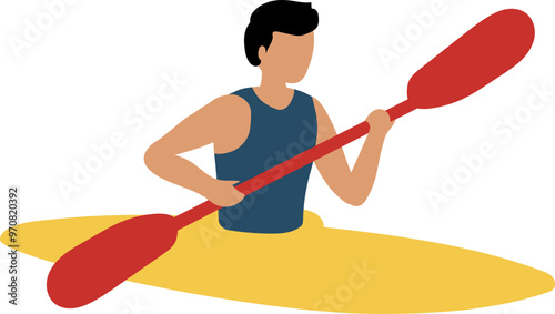 Man Kayaking Flat Icon