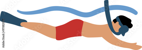 Man Diving on the Beach Flat Icon