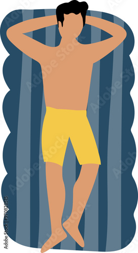 Man Sunbathing on the Beach Flat Icon