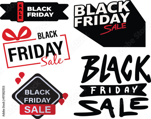 Set of Black Friday banners illustration