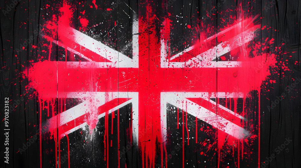Naklejka premium Union Jack Flag Abstract Art