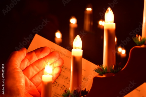 Christmas time candle light love and hope