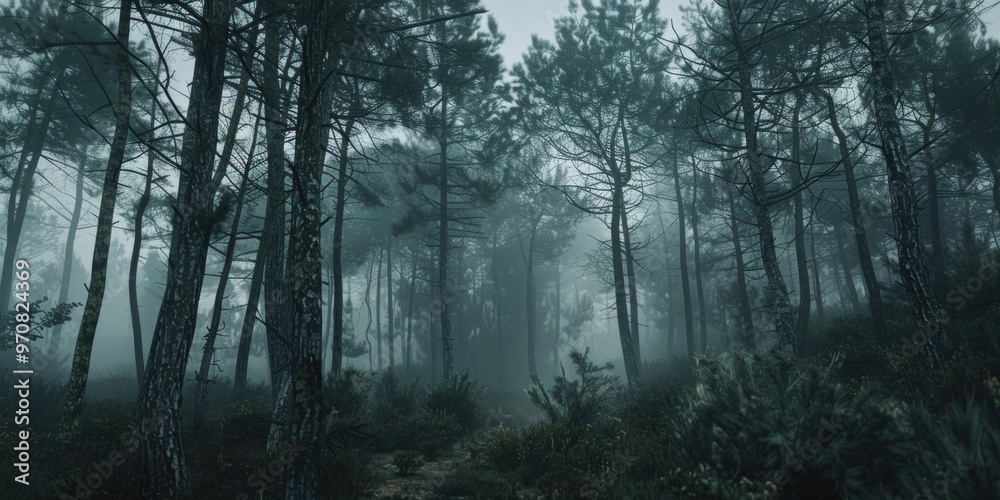Fototapeta premium Whispers of the Misty Forest