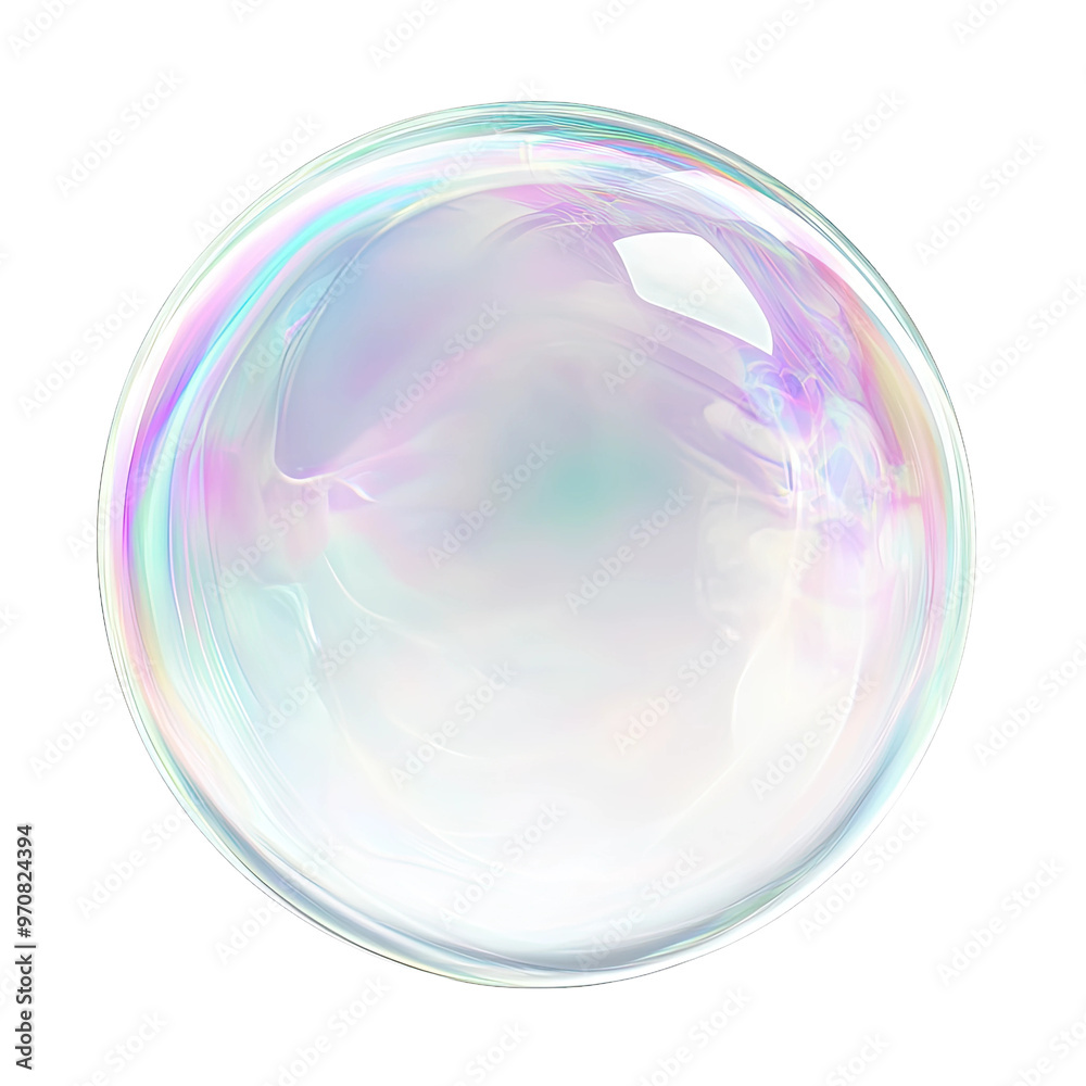 Obraz premium A single iridescent soap bubble