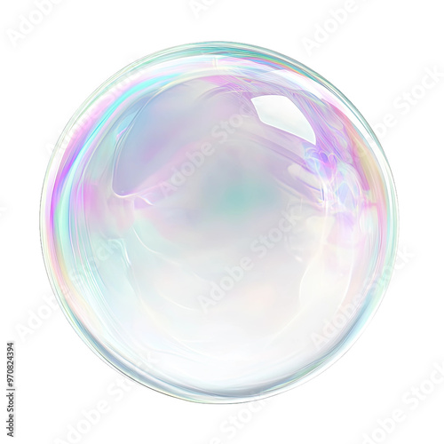 A single iridescent soap bubble