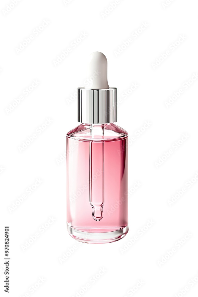 Pink serum bottle with dropper Pink serum bottle with dropper