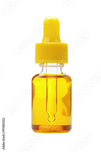 Yellow dropper bottle with oil