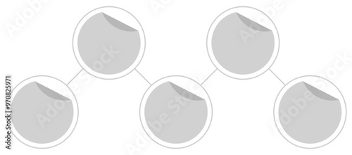Five-step blank timeline infographic with circular elements connected by lines, symbolizing process or progression.