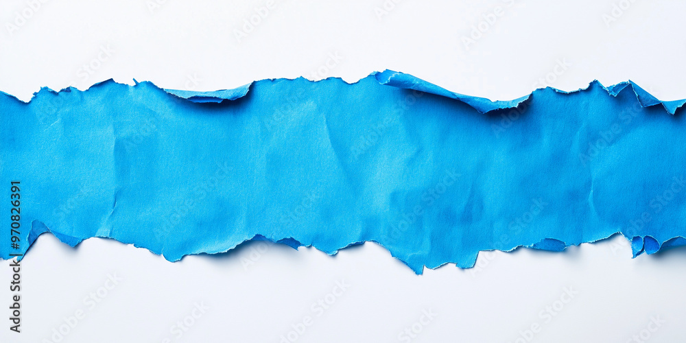 blue paper edge ripped torn white flat background isolated blue paper edge ripped torn white flat background isolated