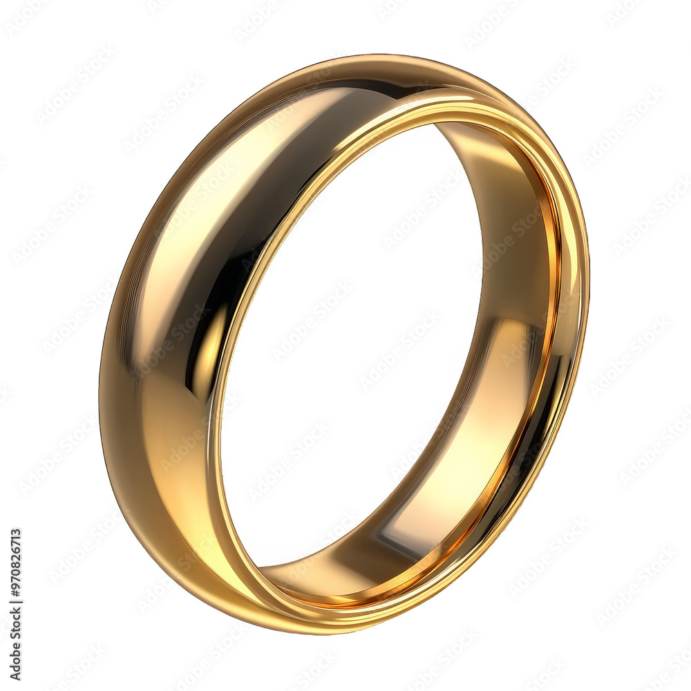 Gold Wedding Band Ring isolated on transparent background Gold Wedding Band Ring isolated on transparent background