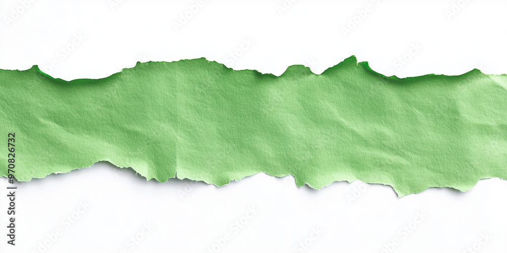green paper edge ripped torn white flat background isolated green paper edge ripped torn white flat background isolated