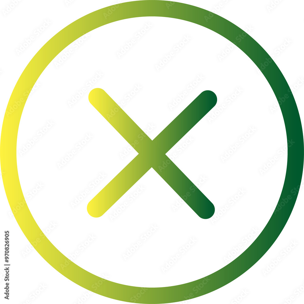 Obraz premium Cross and no icon button