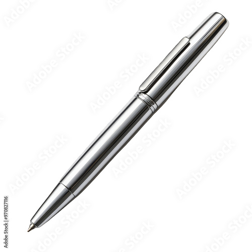 Silver Pen isolated on transparent background