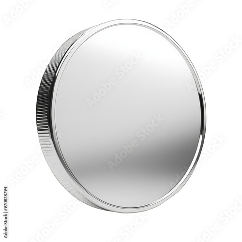 Silver Coin Side View isolated on transparent background