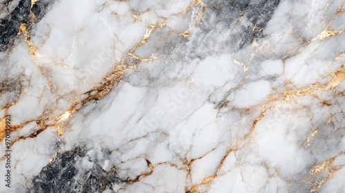 White Marble Texture with Gold Veins Background