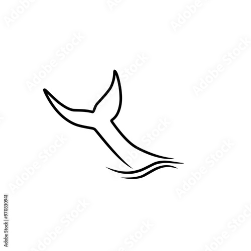 whale tail line art