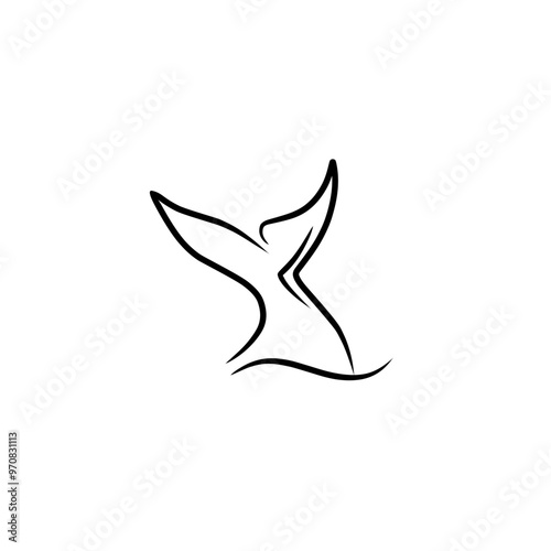 whale tail line art